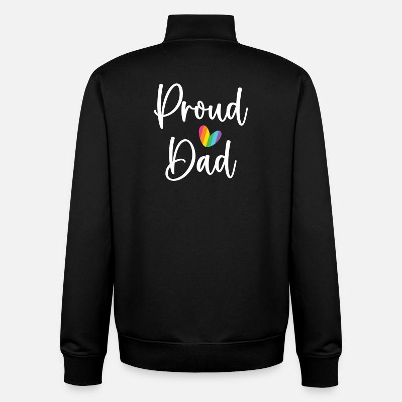 Proud Dad - Unisex Organic Zip Sweatshirt by Stanley/Stella - black