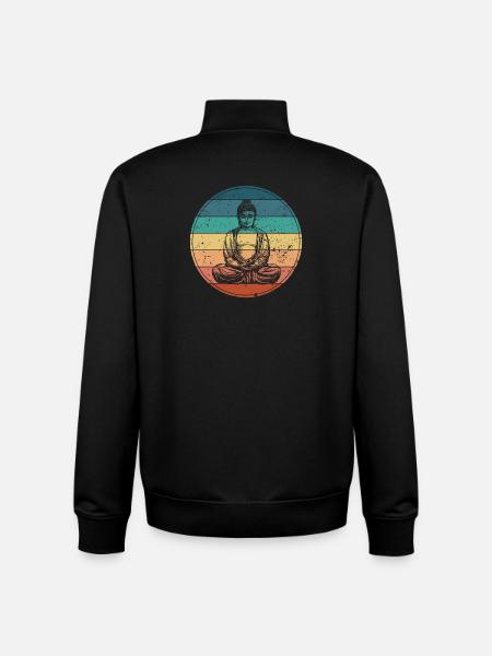 Buddha in Rainbow Meditation - Unisex Organic Zip Sweatshirt by Stanley/Stella - black