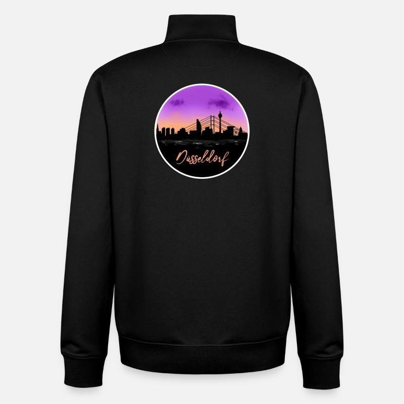 Düsseldorf Fine Skyline - Unisex Organic Zip Sweatshirt von Stanley/Stella - Schwarz