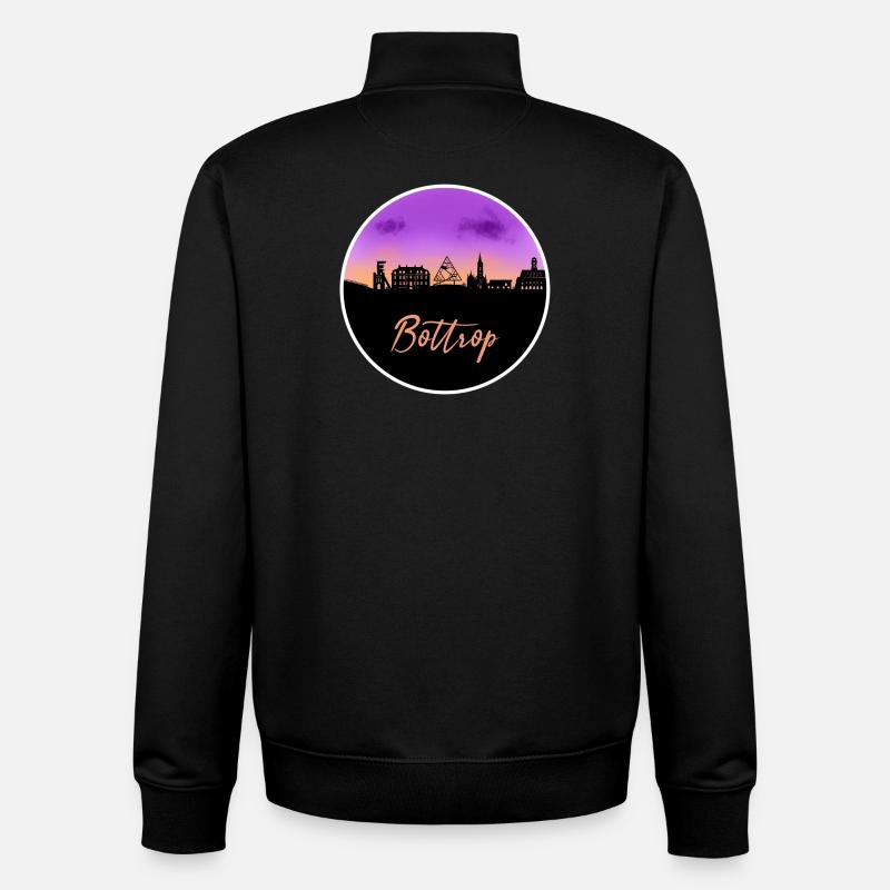 Bottrop Fine Skyline - Unisex Organic Zip Sweatshirt by Stanley/Stella - black