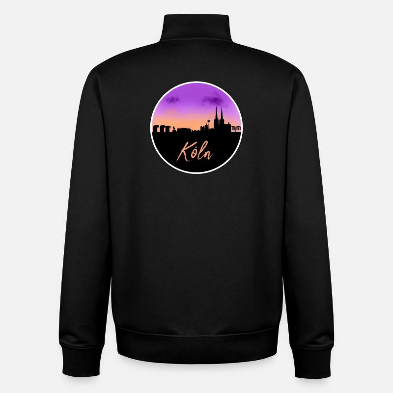 Cologne Fine Skyline - Sweat zippé unisexe en coton bio Stanley/Stella - noir