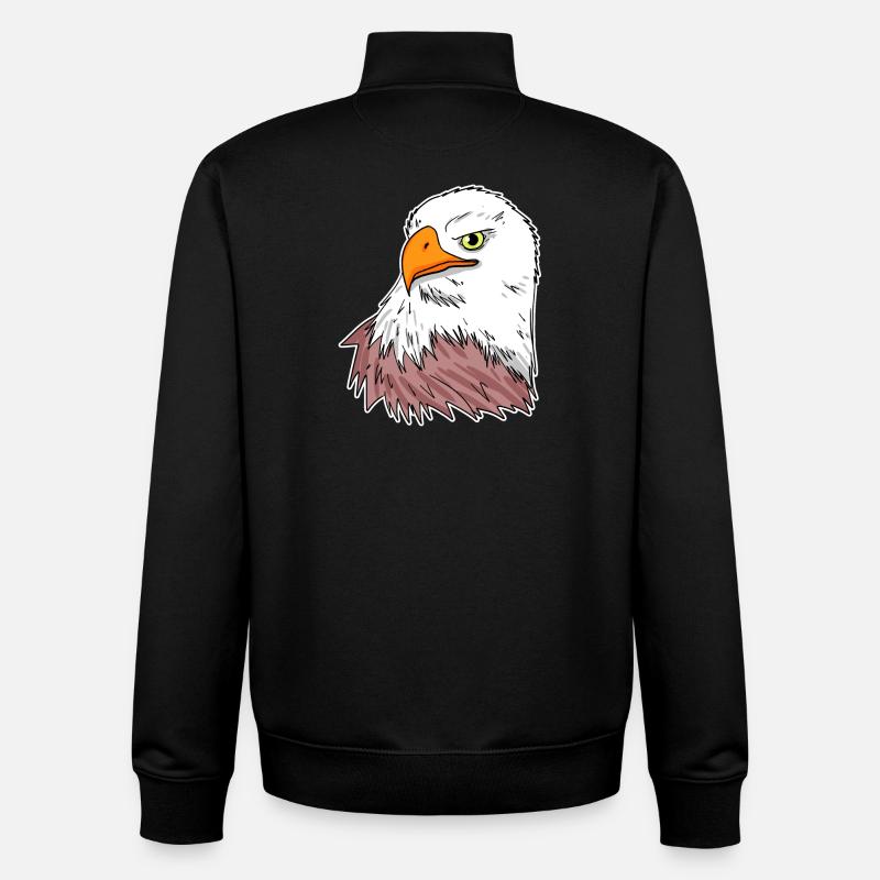 Oiseau aigle - Sweat zippé unisexe en coton bio Stanley/Stella - noir