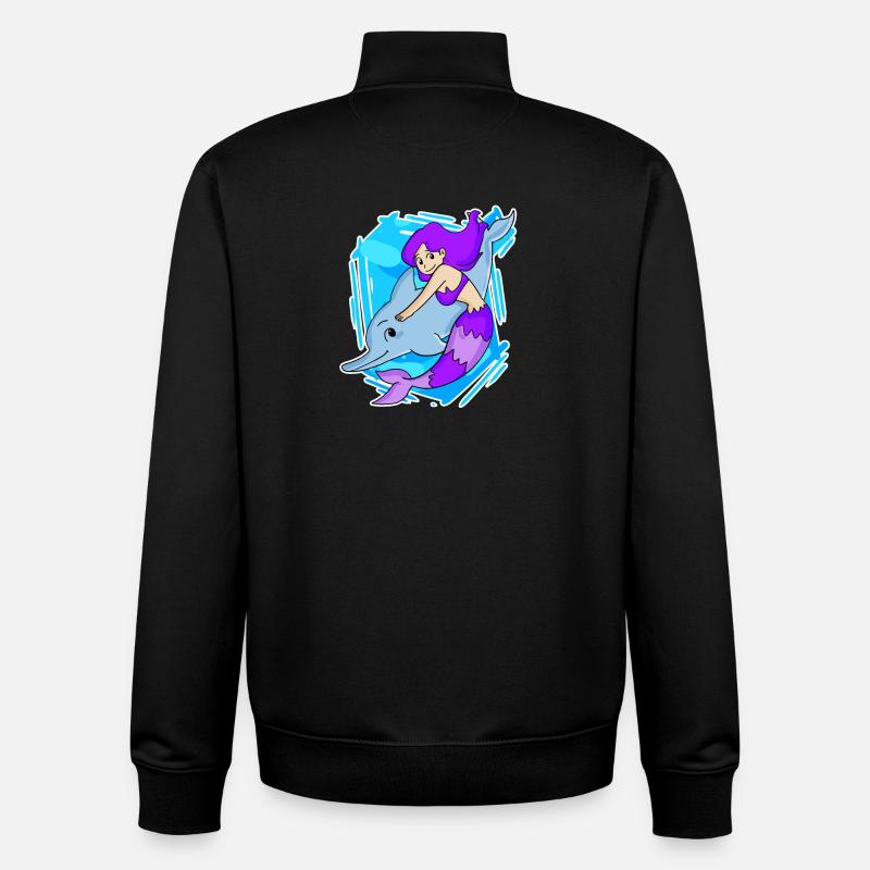 Sirène - Sweat zippé unisexe en coton bio Stanley/Stella - noir