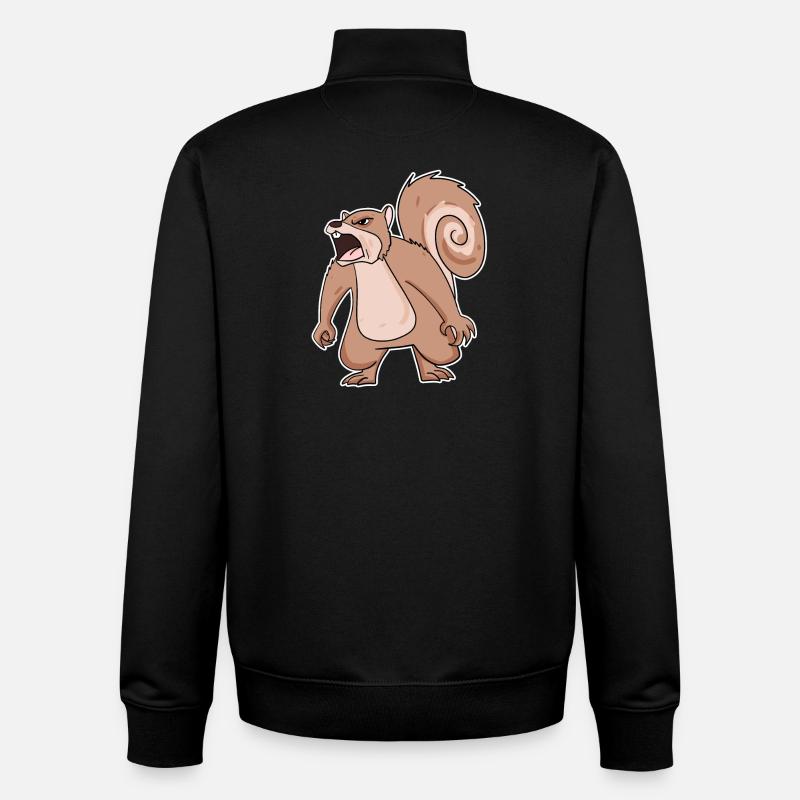 wütendes Eichhörnchen - Unisex Organic Zip Sweatshirt von Stanley/Stella - Schwarz
