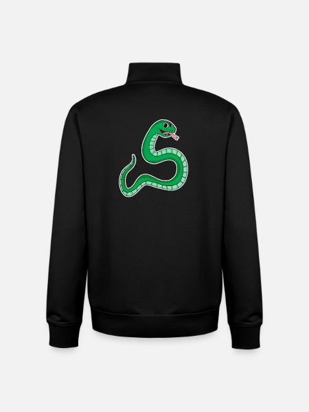 Snake - Green Snake - Unisex Organic Zip Sweatshirt by Stanley/Stella - black