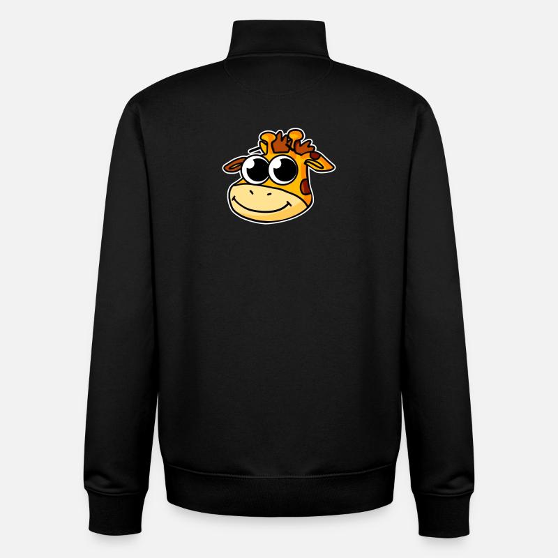 Girafe - Sweat zippé unisexe en coton bio Stanley/Stella - noir