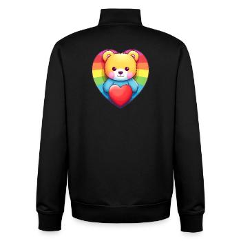Liebe ist eine Bärennotwendigkeit - Unisex Organic Zip Sweatshirt von Stanley/Stella - Schwarz - Hinten - AI Model Male 185 light (185cm)