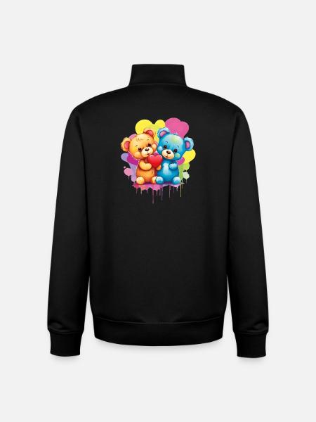 Love is a Bear Necessity - Unisex Organic Zip Sweatshirt by Stanley/Stella - black