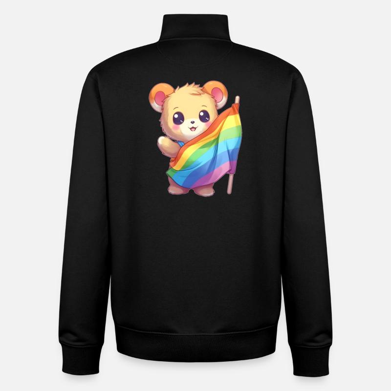 Love is a Bear Necessity - Unisex Organic Zip Sweatshirt by Stanley/Stella - black