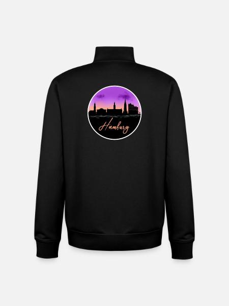 Hamburg Fine Skyline - Unisex Organic Zip Sweatshirt by Stanley/Stella - black