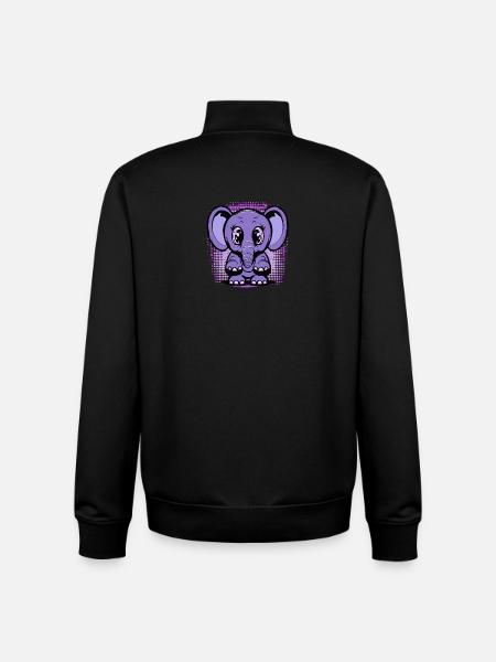 Mignon bébé éléphant - Sweat zippé unisexe en coton bio Stanley/Stella - noir