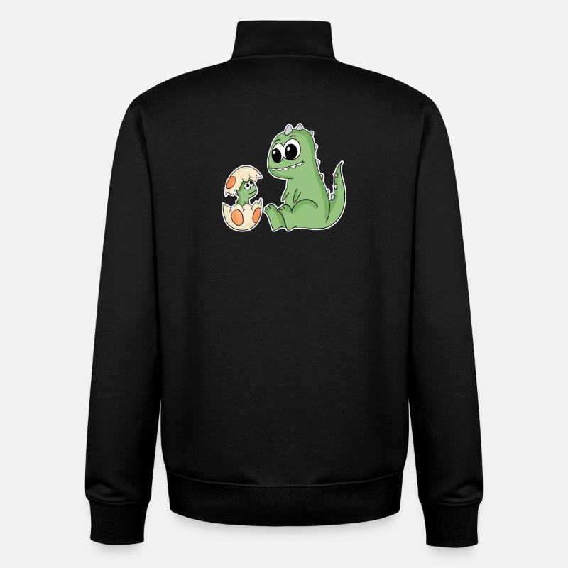 Dinosaure avec bébé dinosaure - Dino - Sweat zippé unisexe en coton bio Stanley/Stella - noir