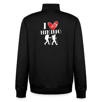 Hikers Heart I Love Hiking Statement Tours - Unisex Organic Zip Sweatshirt by Stanley/Stella - black - Back - AI Model Male 185 light (185cm)