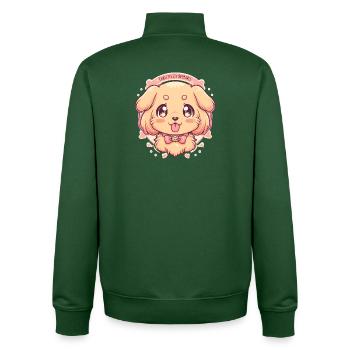 Golden Retriever Kawaii Puppies Dog Design - Unisex Organic Zip Sweatshirt by Stanley/Stella - bottle green - Back - AI Model Male 185 dark (185cm)