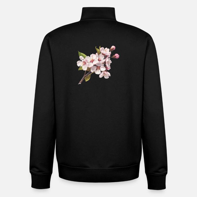 Pastellkirschblüten - Unisex Organic Zip Sweatshirt von Stanley/Stella - Schwarz