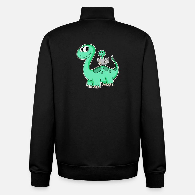 Dinosaure avec bébé dinosaure - Dino - Sweat zippé unisexe en coton bio Stanley/Stella - noir
