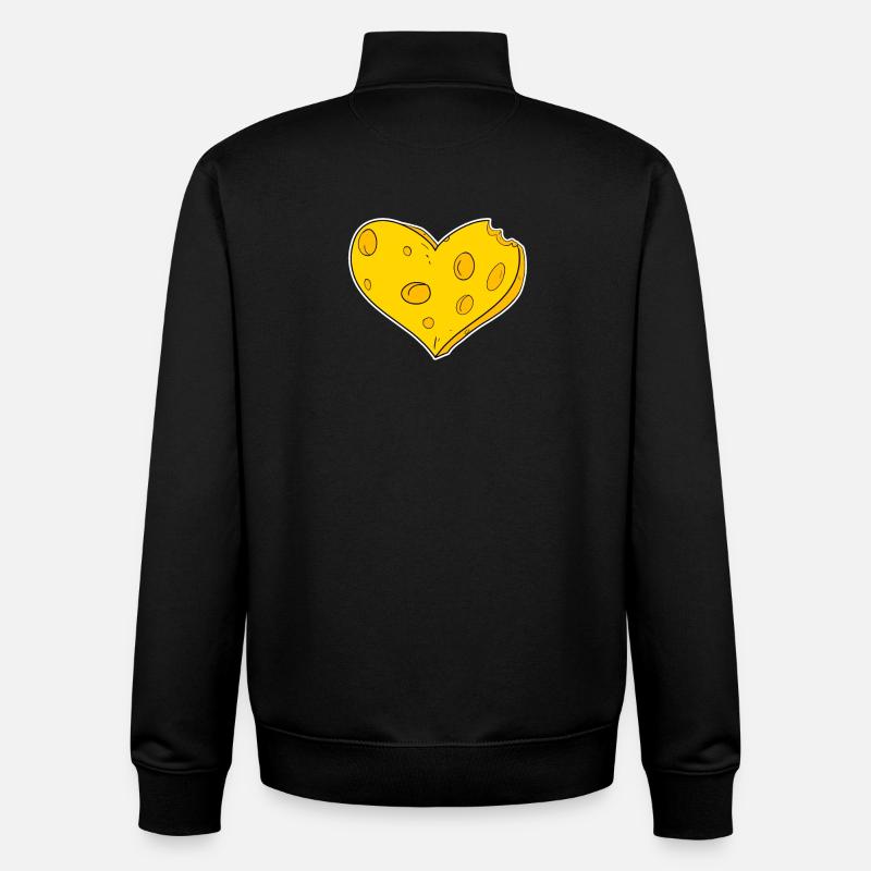 Cœur de fromage - Sweat zippé unisexe en coton bio Stanley/Stella - noir