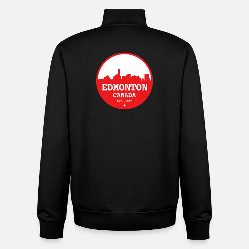Edmonton Skyline Rundkreis - Unisex Organic Zip Sweatshirt von Stanley/Stella - Schwarz