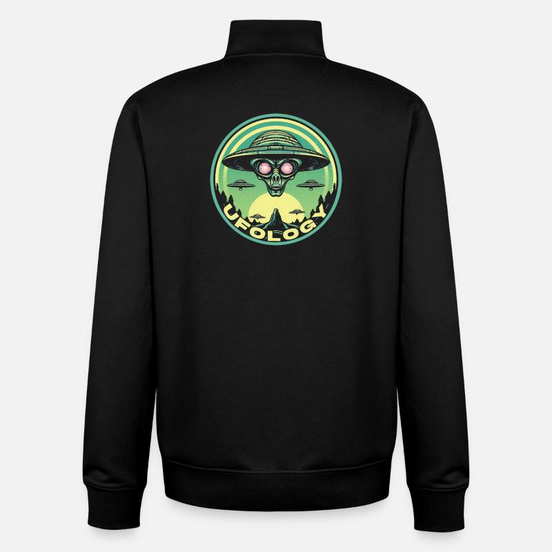 UFOLOGY - Sweat zippé unisexe en coton bio Stanley/Stella - noir