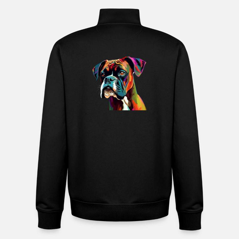Boxer Hund Bunt - Unisex Organic Zip Sweatshirt von Stanley/Stella - Schwarz