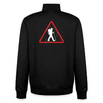 Hikers, hikes, mountain hikes, hiking, climbing - Unisex Organic Zip Sweatshirt by Stanley/Stella - black - Back - AI Model Male 185 light (185cm)