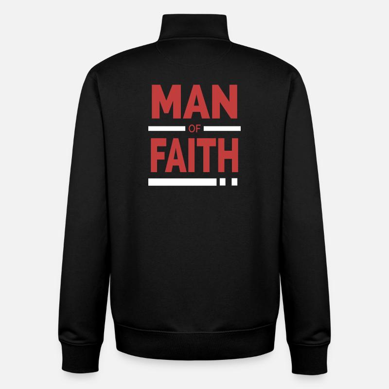 Homme de foi | Typographie chrétienne - Sweat zippé unisexe en coton bio Stanley/Stella - noir