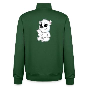 Eisbär Familie - Eisbär mit Baby - Eisbär Motiv - Unisex Organic Zip Sweatshirt von Stanley/Stella - Flaschengrün - Hinten - AI Model Male 185 dark (185cm)