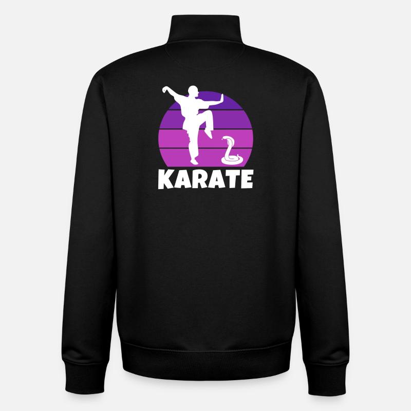 karaté, karatéka, karaté sport - Sweat zippé unisexe en coton bio Stanley/Stella - noir