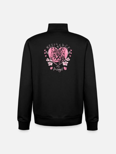 Ange chat - Sweat zippé unisexe en coton bio Stanley/Stella - noir