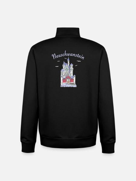 Neuschwanstein Castle, Bavaria in Germany - Unisex Organic Zip Sweatshirt by Stanley/Stella - black