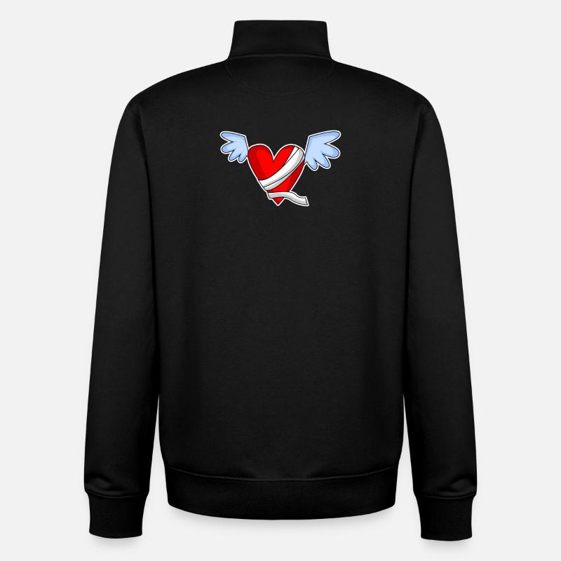 Coeur Ange Ailes d’Ange - Sweat zippé unisexe en coton bio Stanley/Stella - noir