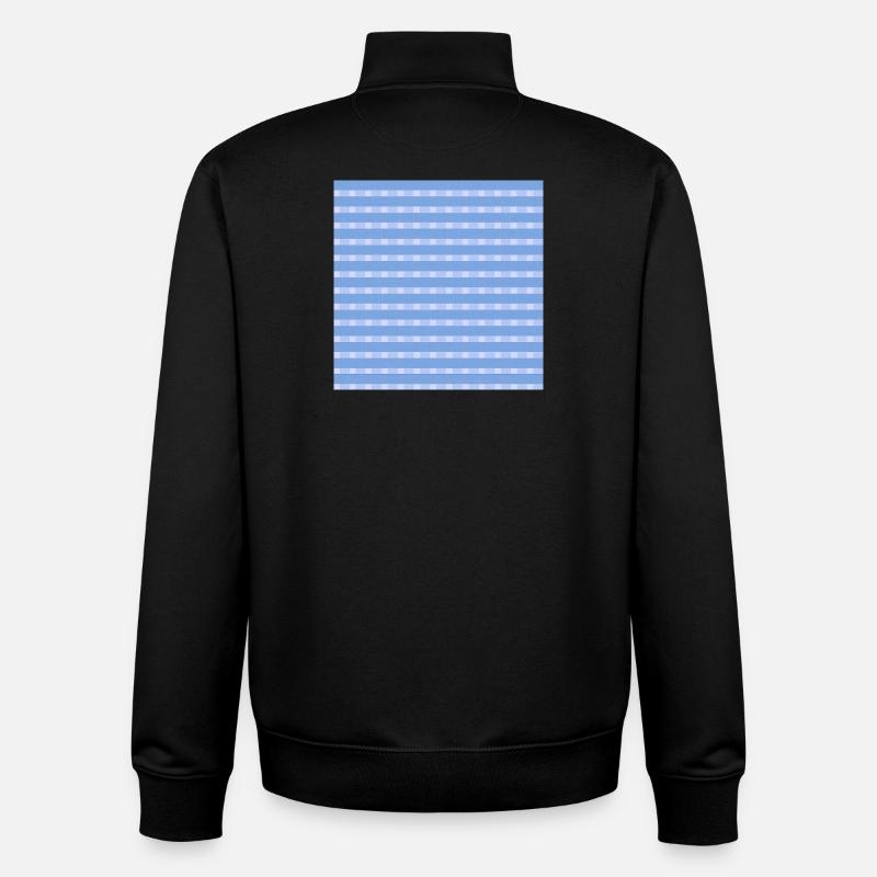 karierte muster, Leinenstoffmuster Gitteroptik - Unisex Organic Zip Sweatshirt von Stanley/Stella - Schwarz