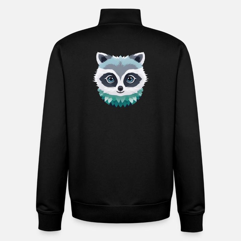 Raton laveur - Sweat zippé unisexe en coton bio Stanley/Stella - noir