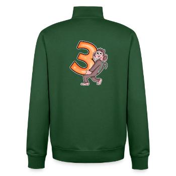 3 Geburtstag 3 Jahre alt mit Tier Motiv - drei - Unisex Organic Zip Sweatshirt von Stanley/Stella - Flaschengrün - Hinten - AI Model Male 185 dark (185cm)
