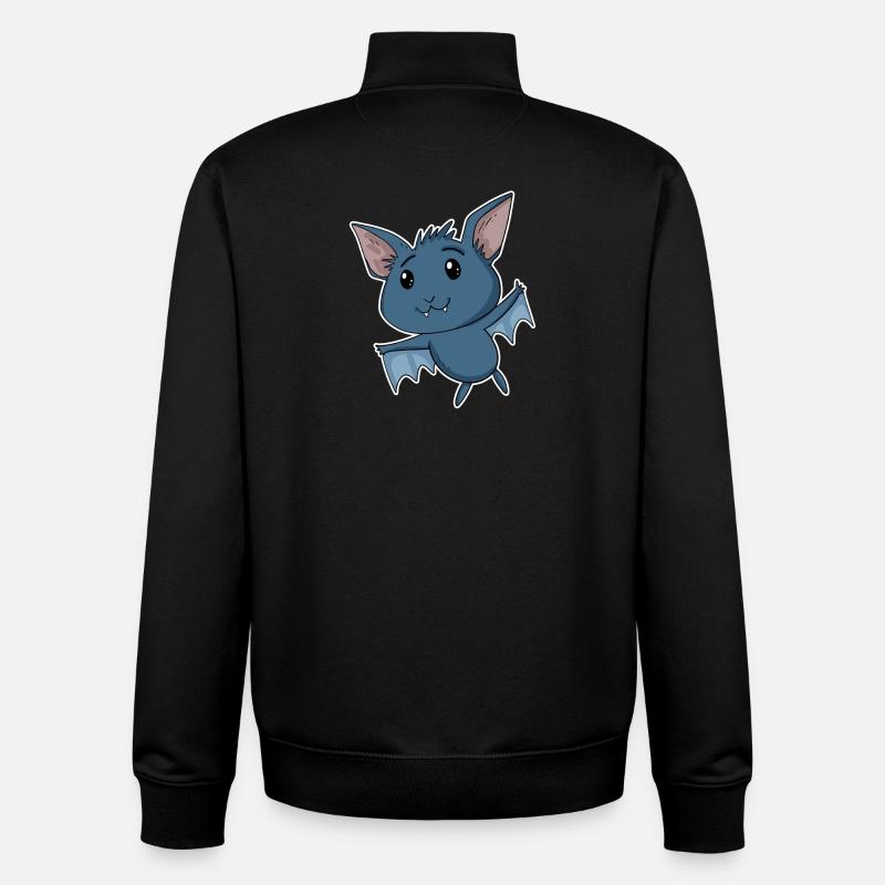 Chauve-souris - Sweat zippé unisexe en coton bio Stanley/Stella - noir