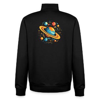 Galaxies spatiales Planètes - Sweat zippé unisexe en coton bio Stanley/Stella - noir - Dos - AI Model Male 185 light (185cm)
