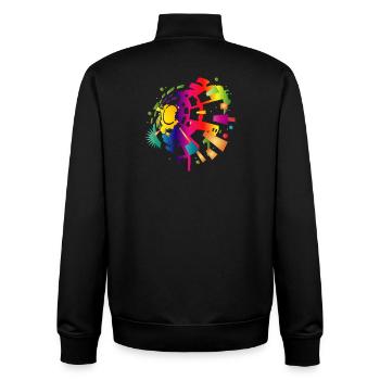 buntes Sound Symbol für die Festival Saison - Unisex Organic Zip Sweatshirt von Stanley/Stella - Schwarz - Hinten - AI Model Male 185 light (185cm)