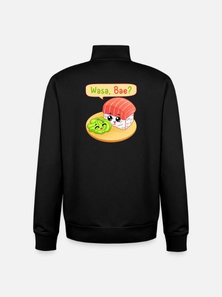 sushi, fan de sushi, wasabi - Sweat zippé unisexe en coton bio Stanley/Stella - noir