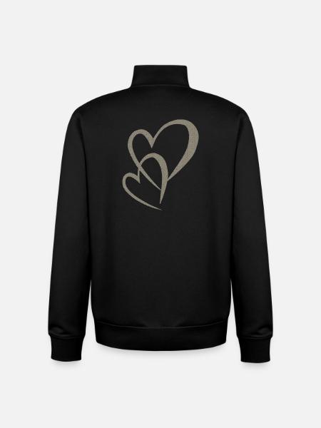 Hearts double tissue - Unisex Organic Zip Sweatshirt by Stanley/Stella - black