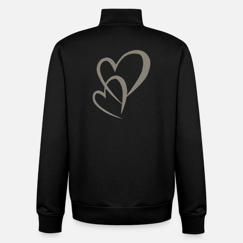 herzen doppelt gewebe - Unisex Organic Zip Sweatshirt von Stanley/Stella - Schwarz