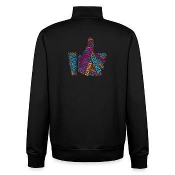 T-shirt LGBTQIA+ Pouce vers le haut Nuage de mots Gay Pride - Sweat zippé unisexe en coton bio Stanley/Stella - noir - Dos - AI Model Male 185 light (185cm)