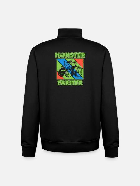Farm Farmer Vehicle Statement Tractor - Unisex Organic Zip Sweatshirt by Stanley/Stella - black