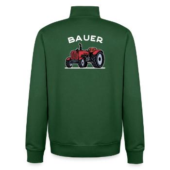 Bauer Traktor Landleben Landmaschinen Bauernhof - Unisex Organic Zip Sweatshirt von Stanley/Stella - Flaschengrün - Hinten - AI Model Male 185 dark (185cm)
