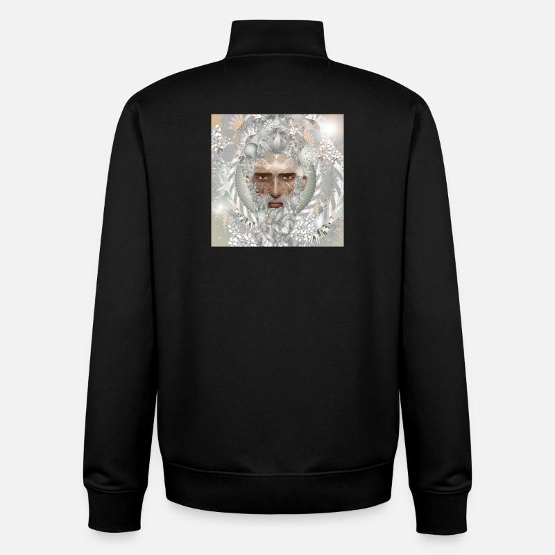 faszinierendes Porträt eines Wassermanns - Unisex Organic Zip Sweatshirt von Stanley/Stella - Schwarz