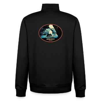 Sea cave in the Algarve explore the hidden beauty - Unisex Organic Zip Sweatshirt by Stanley/Stella - black - Back - AI Model Male 185 light (185cm)