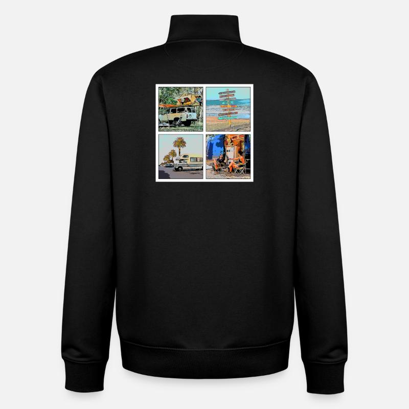 CAMPING - Unisex Organic Zip Sweatshirt by Stanley/Stella - black