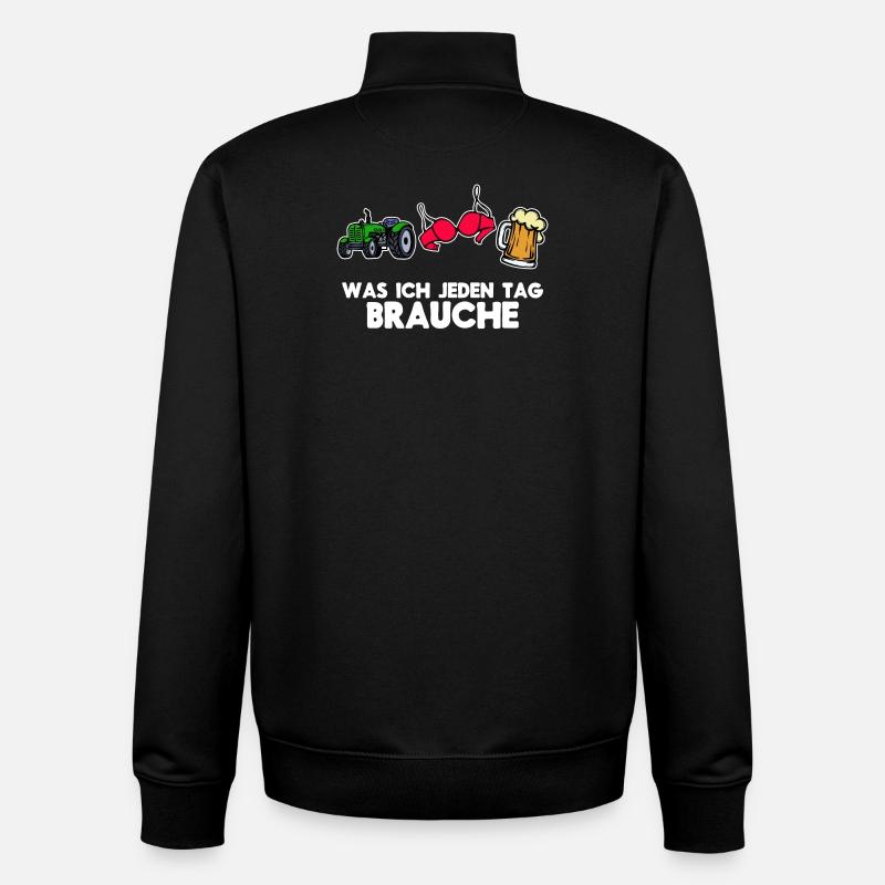Landwirtschaft Ackerbau Bauer Traktor Statement - Unisex Organic Zip Sweatshirt von Stanley/Stella - Schwarz