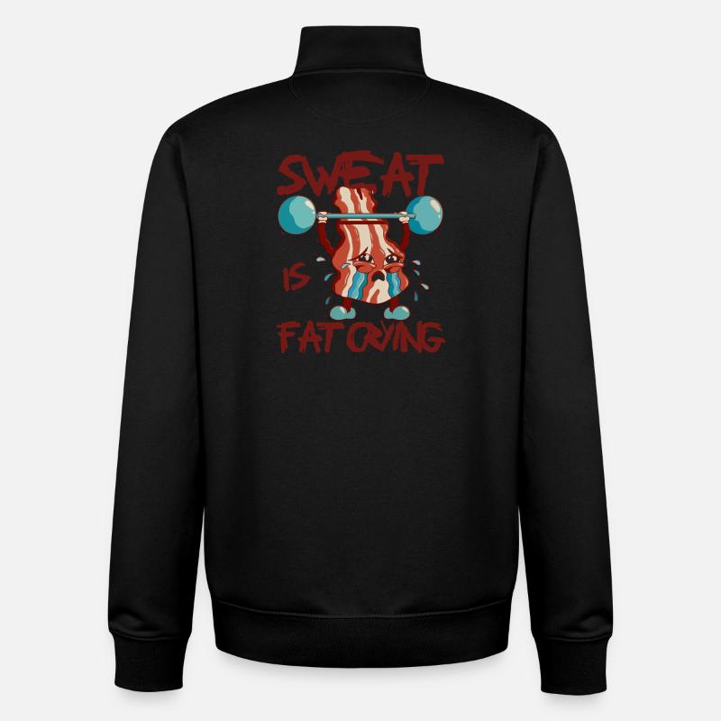 Sweat Is Fat Crying - Unisex Organic Zip Sweatshirt von Stanley/Stella - Schwarz