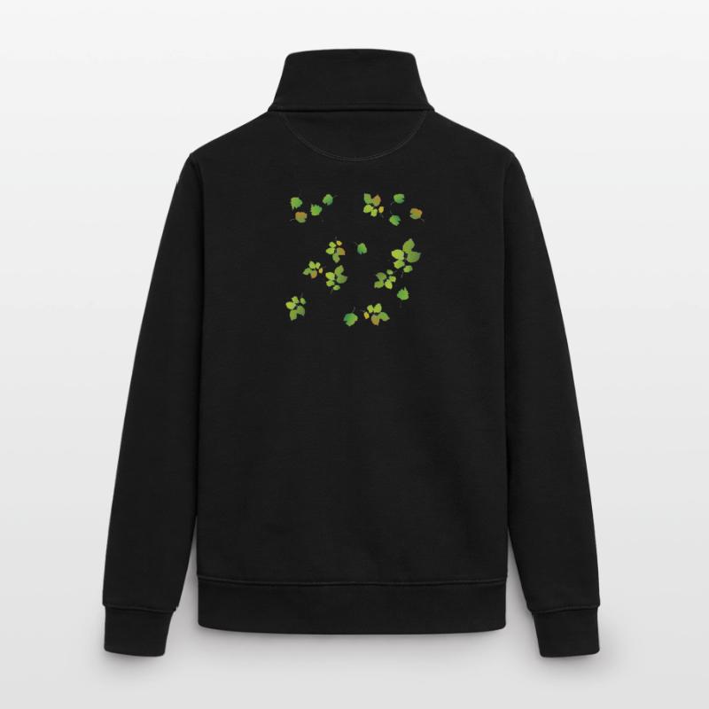 Spring Leaves Pattern Unisex Organic Zip Sweatshirt by Stanley/Stella