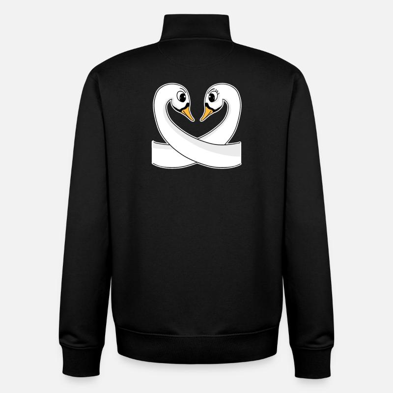 Two swans - Unisex Organic Zip Sweatshirt by Stanley/Stella - black